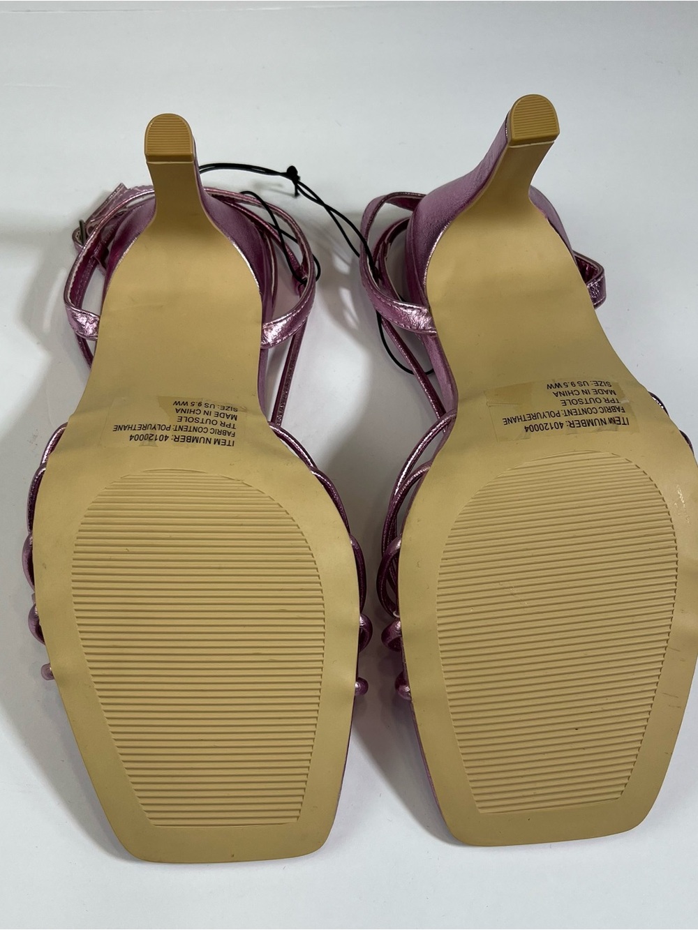 torrid Metallic Rose Pink Strappy Heeled Sandals size 9.5 WW - Picture 11 of 11